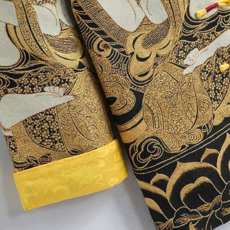 Nimara Ritual Avalokitesvara Guanyin Frog-Button Long Sleeve Men's Jacket