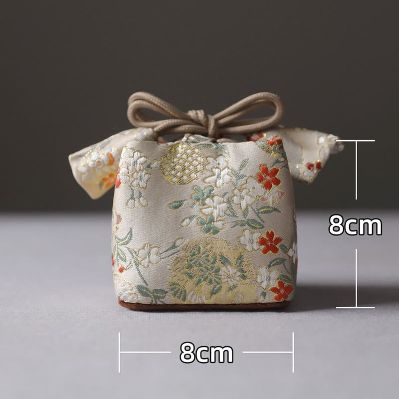 Nimara Ritual Flowers Pattern Small Jewelry Storage Gift Bag 8*8*8cm