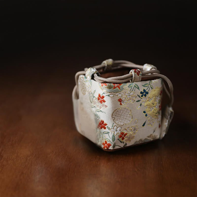 Nimara Ritual Flowers Pattern Small Jewelry Storage Gift Bag 8*8*8cm