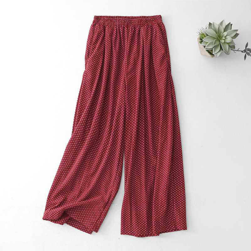 Nimara Ritual Fall Dots Pattern High Waist Design Women's Wide Leg Pants With Pockets