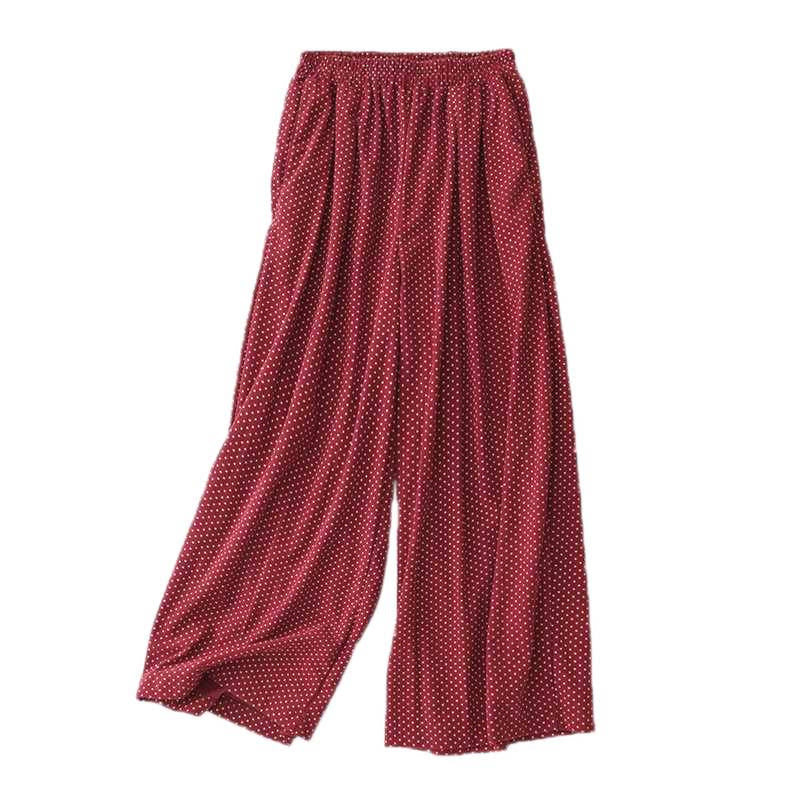 Nimara Ritual Fall Dots Pattern High Waist Design Women's Wide Leg Pants With Pockets