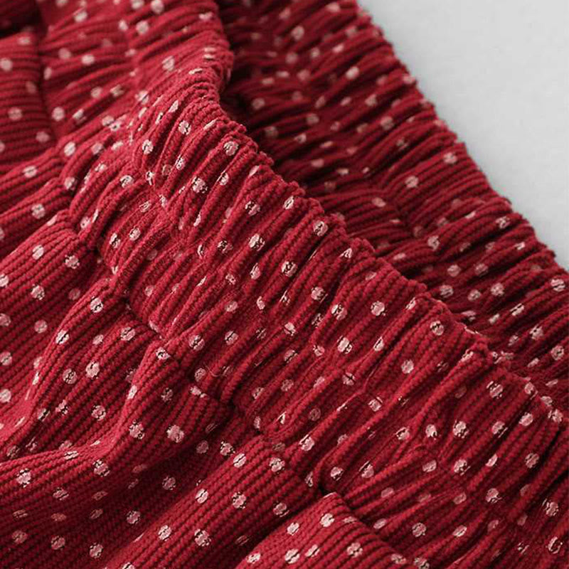Nimara Ritual Fall Dots Pattern High Waist Design Women's Wide Leg Pants With Pockets