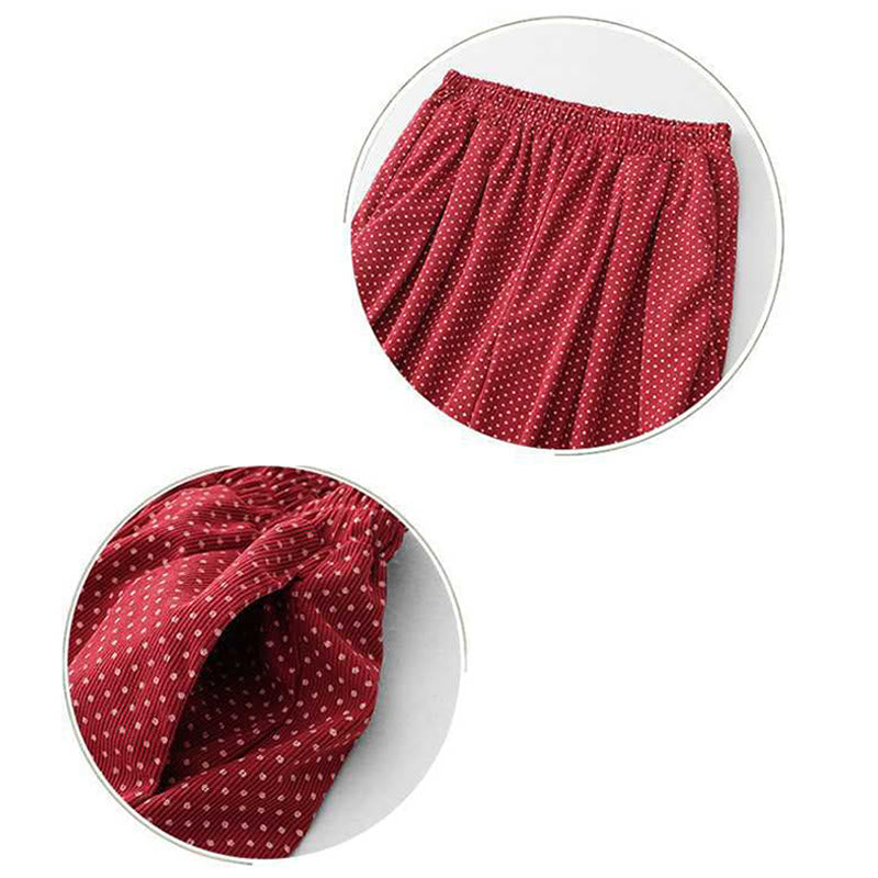 Nimara Ritual Fall Dots Pattern High Waist Design Women's Wide Leg Pants With Pockets