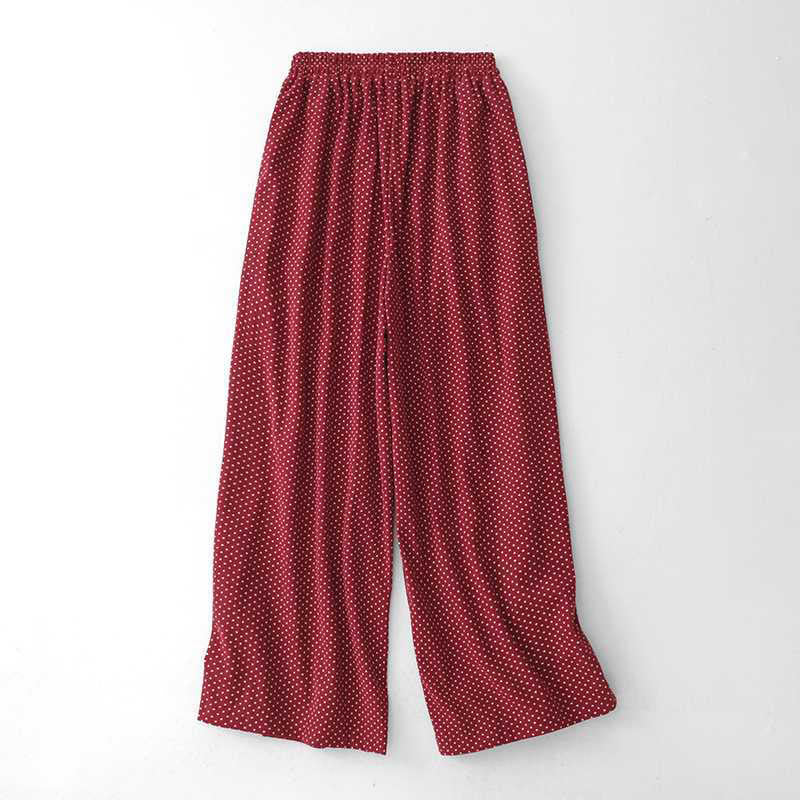 Nimara Ritual Fall Dots Pattern High Waist Design Women's Wide Leg Pants With Pockets