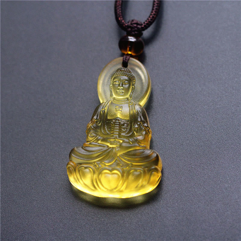 Nimara Ritual Liuli Crystal Medicine Buddha Serenity Necklace Pendant