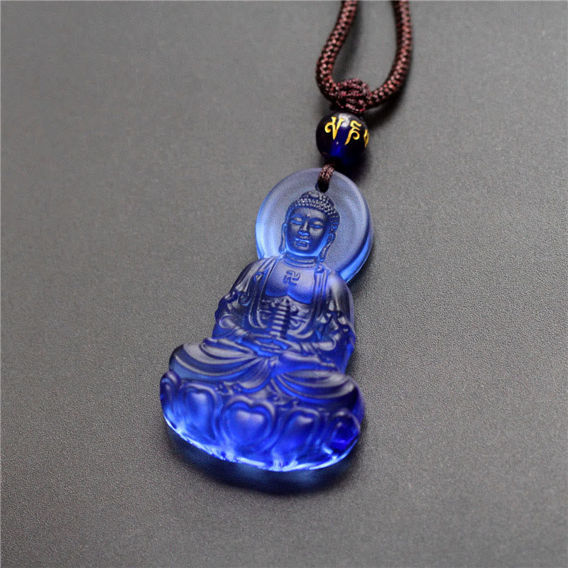 Nimara Ritual Liuli Crystal Medicine Buddha Serenity Necklace Pendant