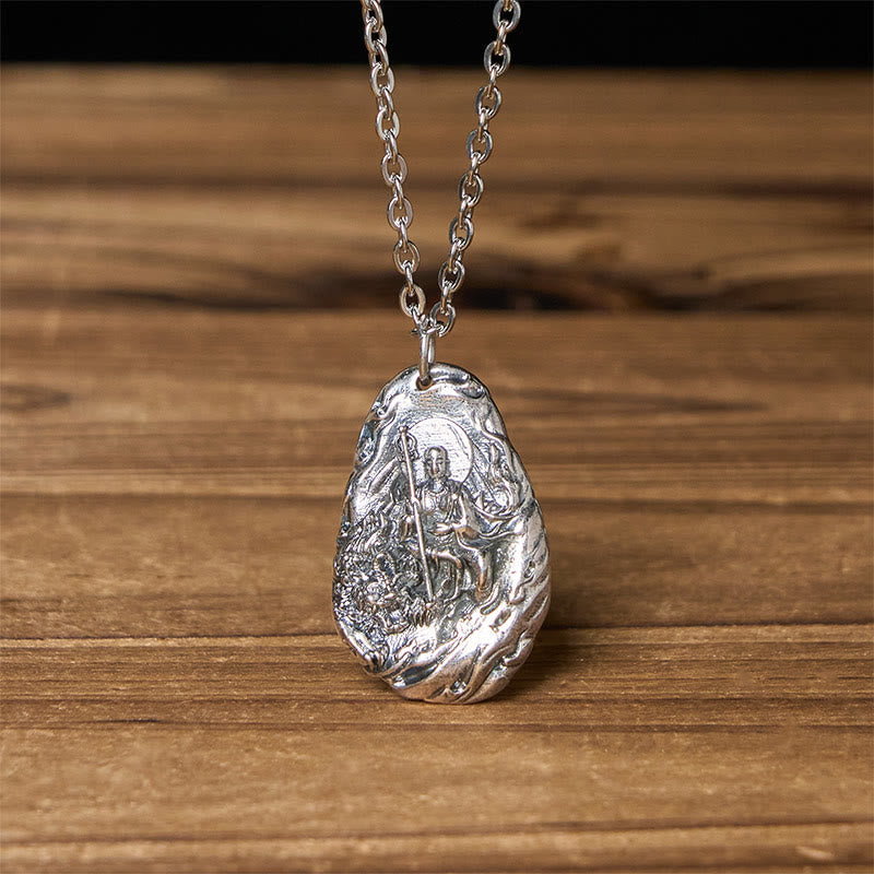 Nimara Ritual Copper Ka1itigarbha Dizang Bodhisattva Compassion Pendant Necklace