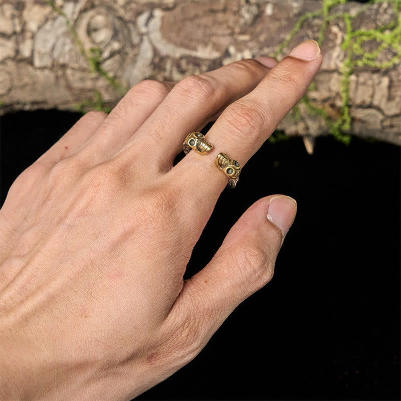 Nimara Ritual The Lord Of The Corpse Forest Copper Double Skull Keep Away Evil Spirits Ring