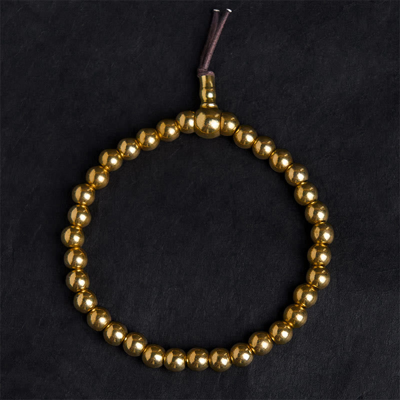 Nimara Ritual Tibetan Retro Pure Copper Brass Bead Wealth Bracelet