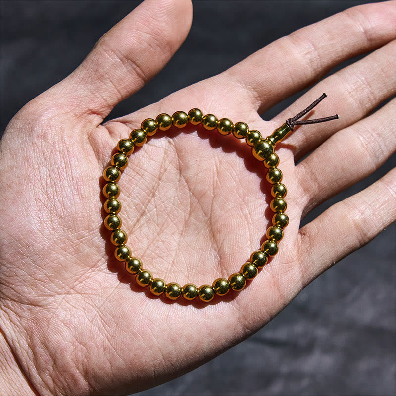 Nimara Ritual Tibetan Retro Pure Copper Brass Bead Wealth Bracelet