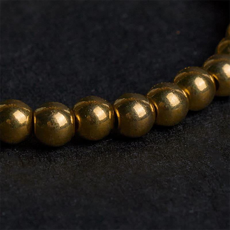 Nimara Ritual Tibetan Retro Pure Copper Brass Bead Wealth Bracelet