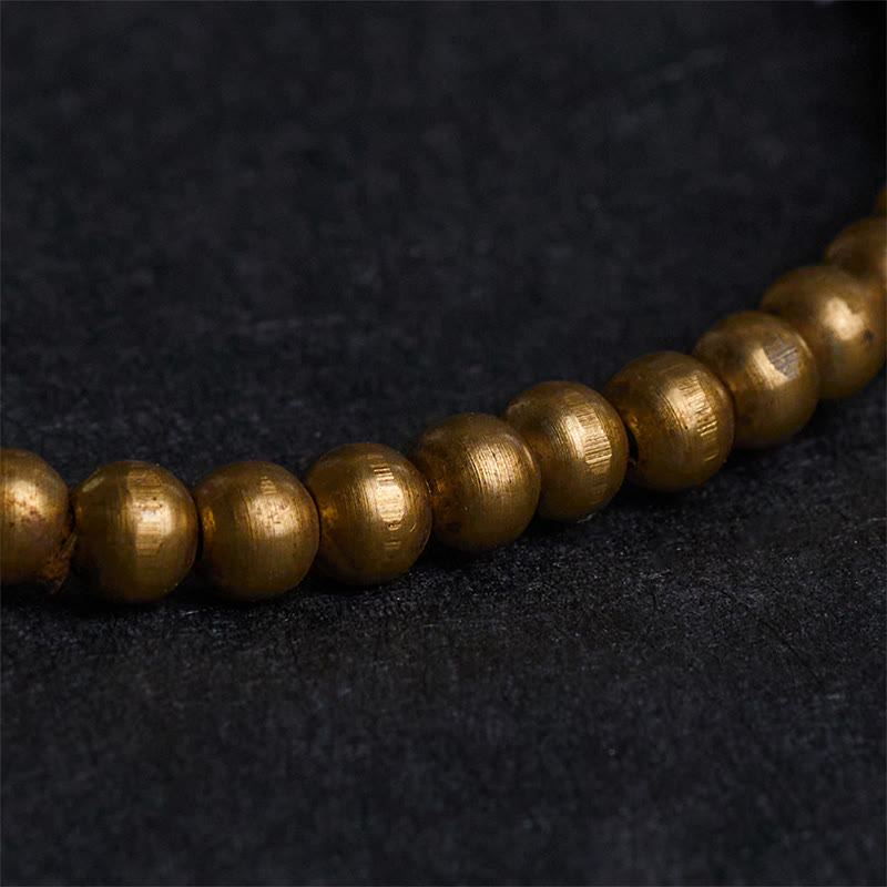 Nimara Ritual Plated Copper Brass Gold Sheen Obsidian Protection Wealth Bracelet