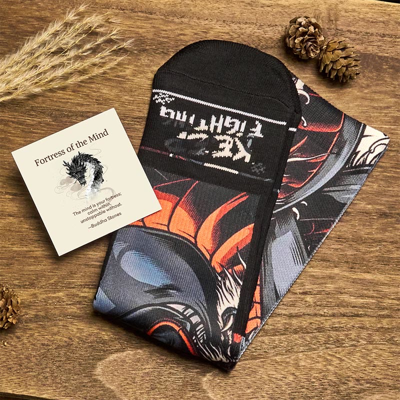 Nimara Ritual "Fortress of the Mind" Casual Dragon Micro Crew Men's Socks Includes Gift Message Card