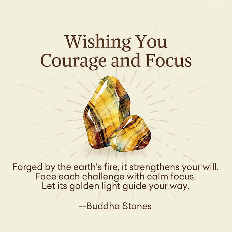 Nimara Ritual "Wishing You Courage and Focus" Tiger Eye Leather Bracelet Includes Gift Message Card