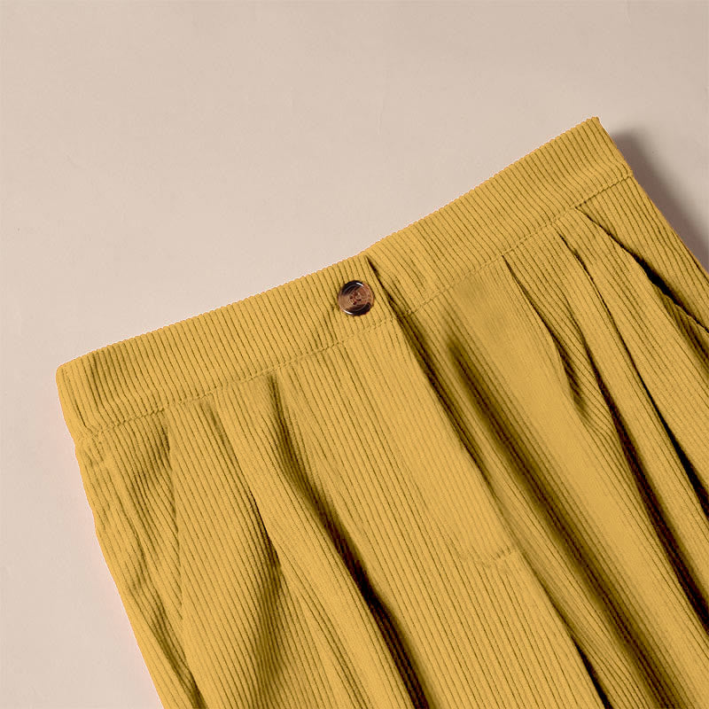 Nimara Ritual Casual Corduroy Straight-leg Women's Pants With Pockets
