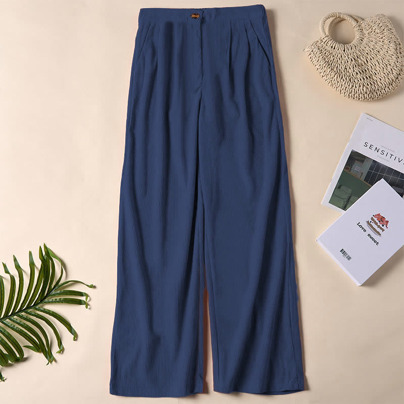 Nimara Ritual Casual Corduroy Straight-leg Women's Pants With Pockets