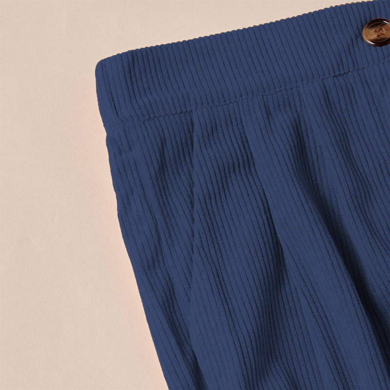 Nimara Ritual Casual Corduroy Straight-leg Women's Pants With Pockets