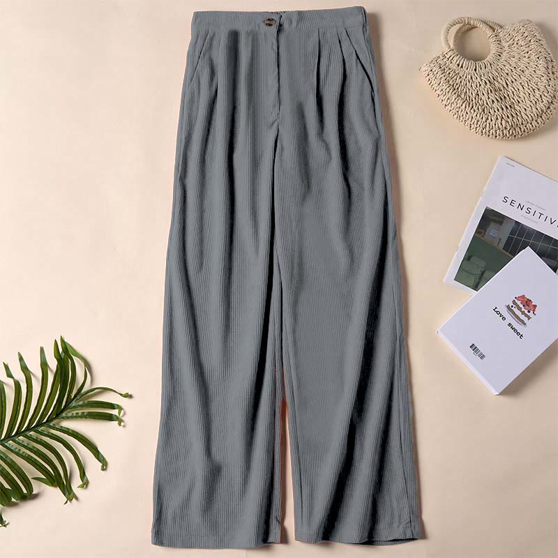 Nimara Ritual Casual Corduroy Straight-leg Women's Pants With Pockets