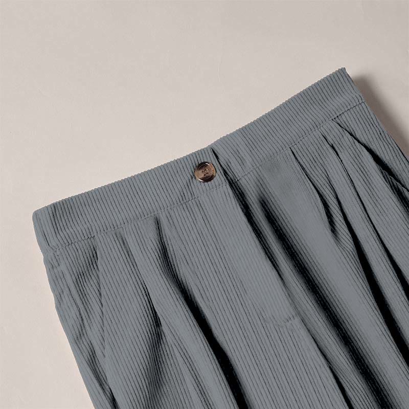 Nimara Ritual Casual Corduroy Straight-leg Women's Pants With Pockets