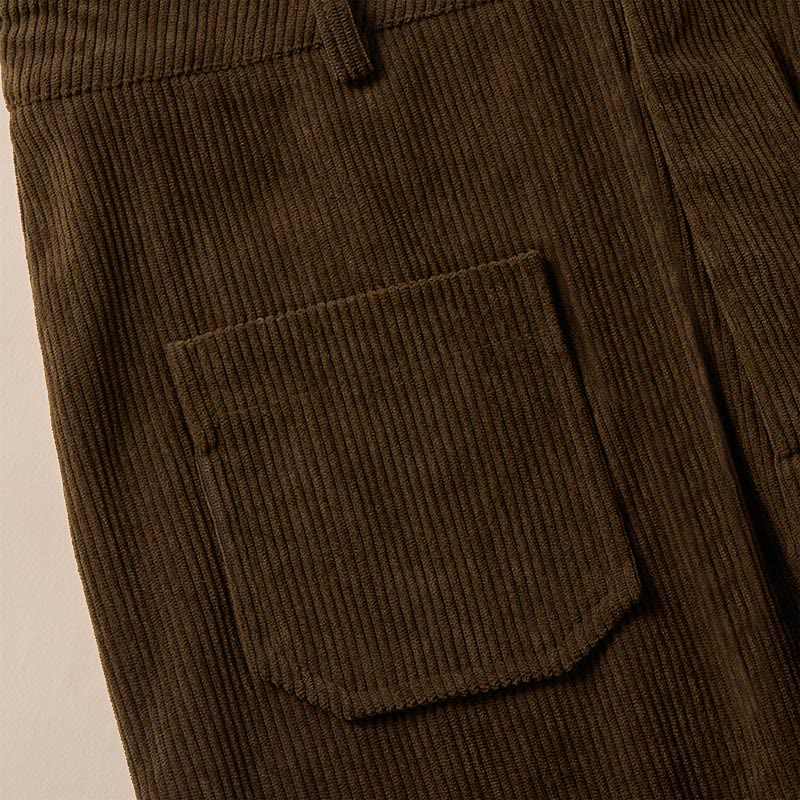 Nimara Ritual Plain Corduroy Polyester Women's Buttons Wide Leg Pants With Pockets