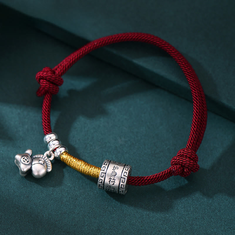 Nimara Ritual 999 Sterling Silver Year Of The Horse Lucky Bead Protection Red Rope Bracelet