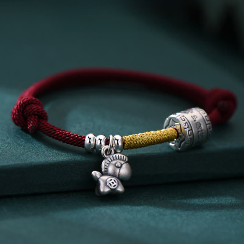 Nimara Ritual 999 Sterling Silver Year Of The Horse Lucky Bead Protection Red Rope Bracelet