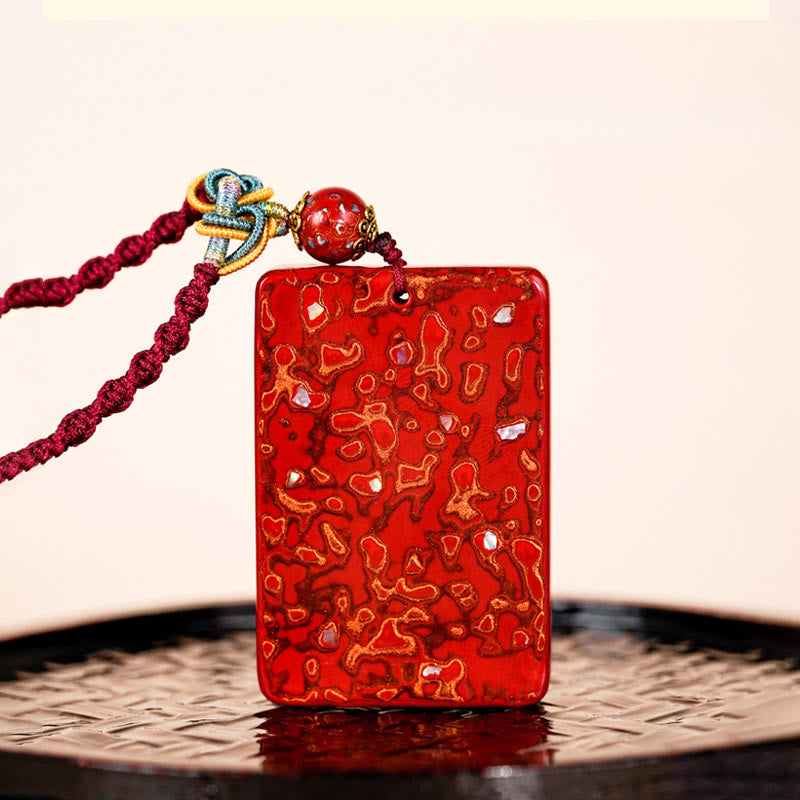 Nimara Ritual Handcrafted Lacquer Craft Sandalwood Protection Pendant Necklace