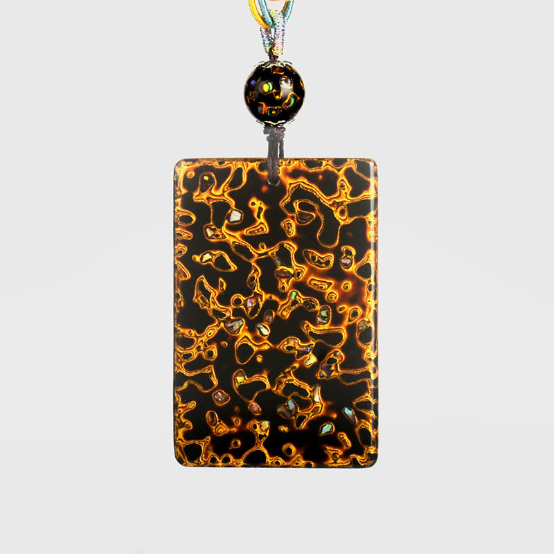 Nimara Ritual Handcrafted Lacquer Craft Sandalwood Protection Pendant Necklace
