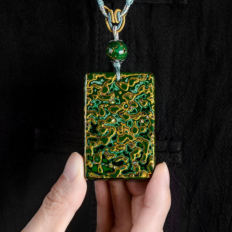 Nimara Ritual Handcrafted Lacquer Craft Sandalwood Protection Pendant Necklace