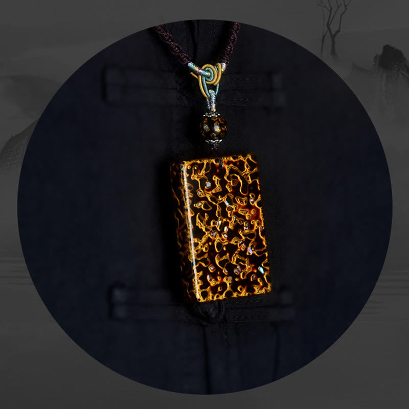 Nimara Ritual Handcrafted Lacquer Craft Sandalwood Protection Pendant Necklace
