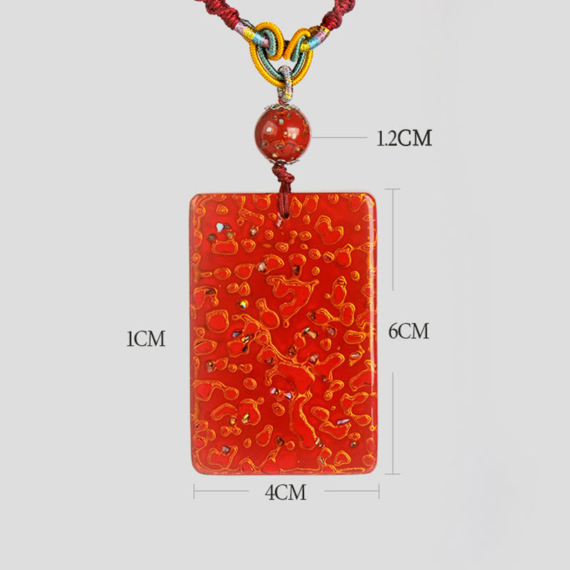 Nimara Ritual Handcrafted Lacquer Craft Sandalwood Protection Pendant Necklace