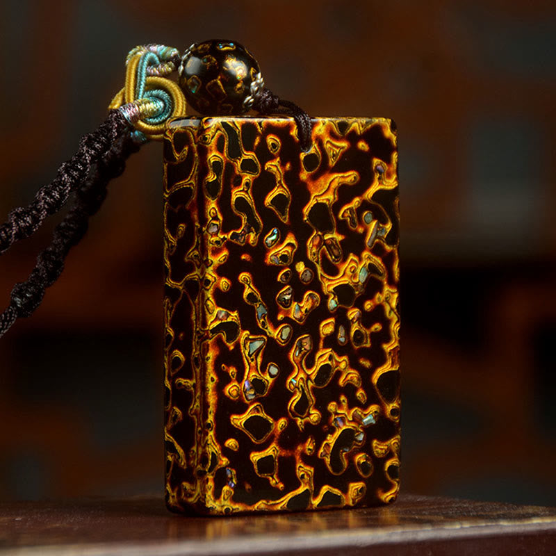 Nimara Ritual Handcrafted Lacquer Craft Sandalwood Protection Pendant Necklace