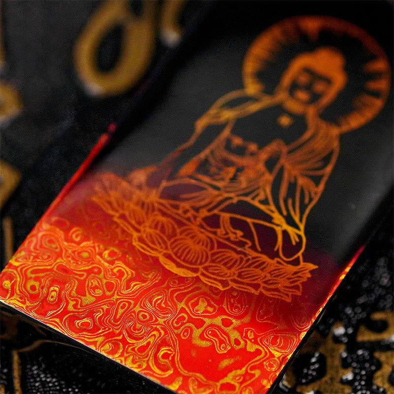 Nimara Ritual Chinese Zodiac Natal Buddha Fu Character Lacquer Craft Sandalwood Pendant Necklace