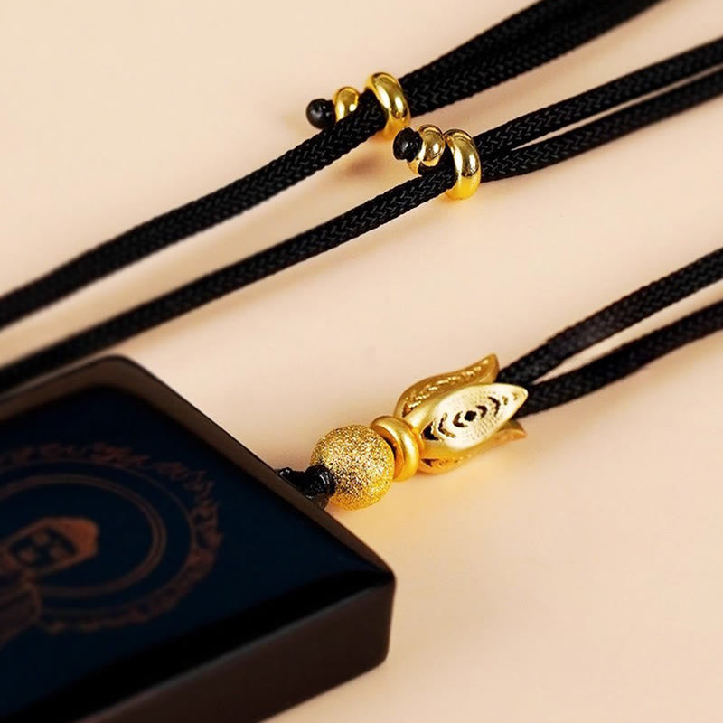 Nimara Ritual Chinese Zodiac Natal Buddha Fu Character Lacquer Craft Sandalwood Pendant Necklace