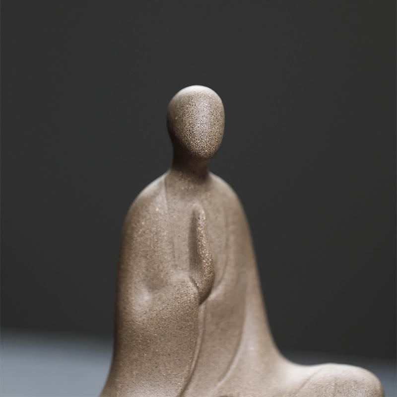 Nimara Ritual Formless Buddha Prayering Ceramic Statue Zen Home Decoration 5*2.5*5.3cm