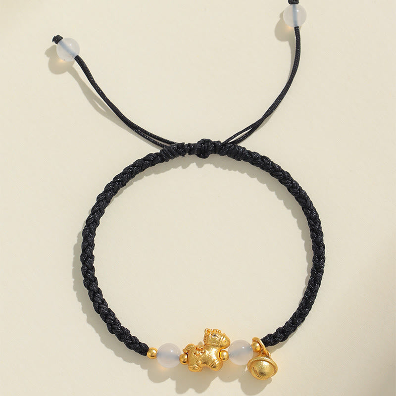 Nimara Ritual Year Of The Horse Red String White Agate Connection Braided Bracelet