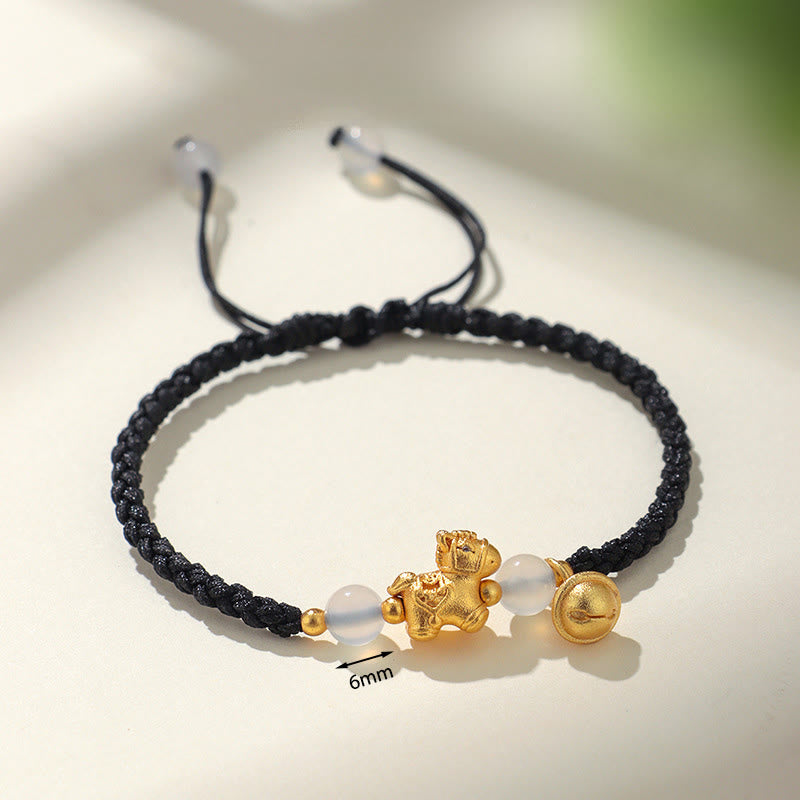 Nimara Ritual Year Of The Horse Red String White Agate Connection Braided Bracelet