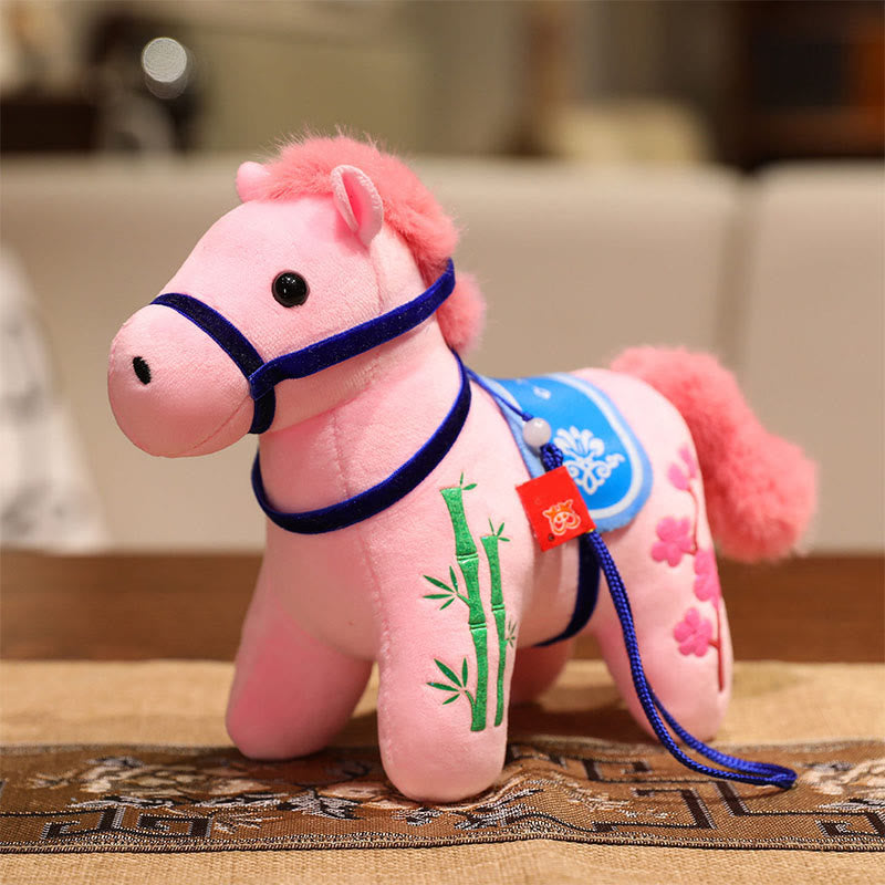 Nimara Ritual Year of the Horse Bamboo Dragon Lotus Phoenix Plush Doll Home Decoration
