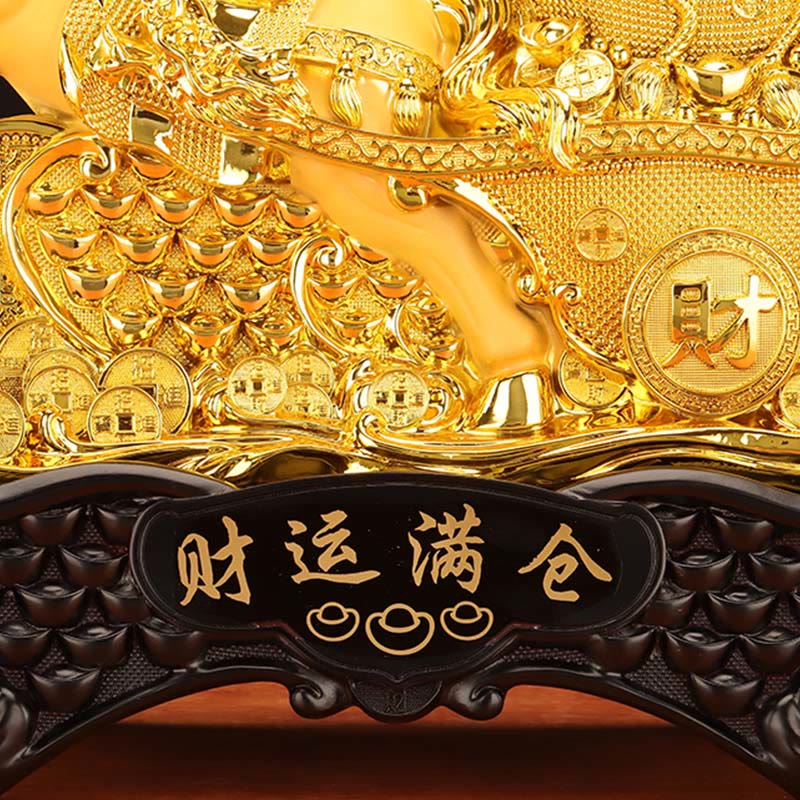 Nimara Ritual "Good Fortune" Year of the Horse Treasure Bowl Ingots Wealth Resin Home Decoration