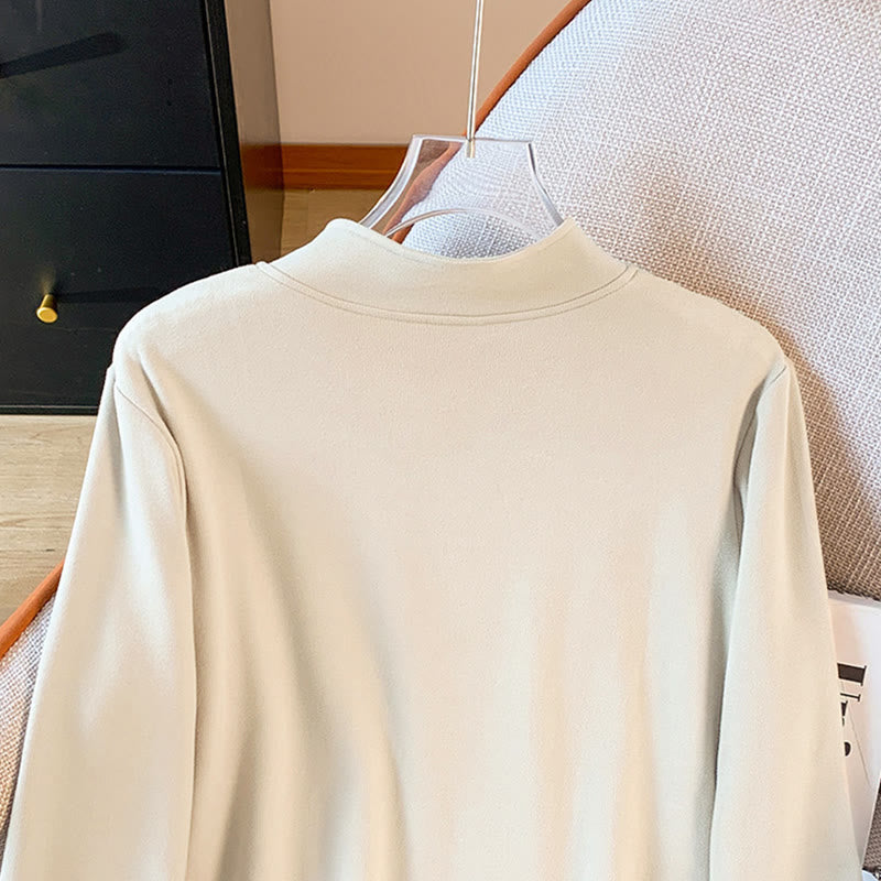Nimara Ritual Spring Solid Color Stand Collar Frog-button Design Women's Cotton Long Sleeve Shirt
