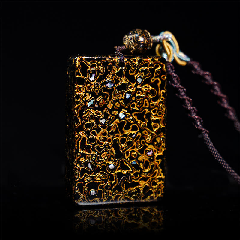 Nimara Ritual Handcrafted Lacquer Craft Sandalwood Protection Pendant Necklace