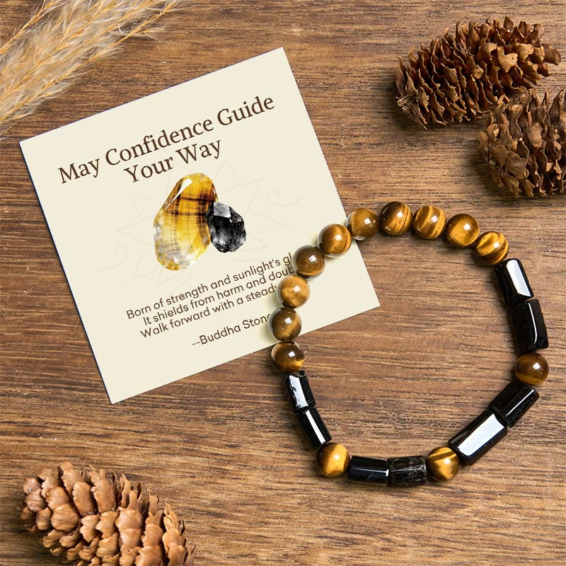 Nimara Ritual "May Confidence Guide Your Way" Black Tourmaline Bracelet Includes Gift Message Card