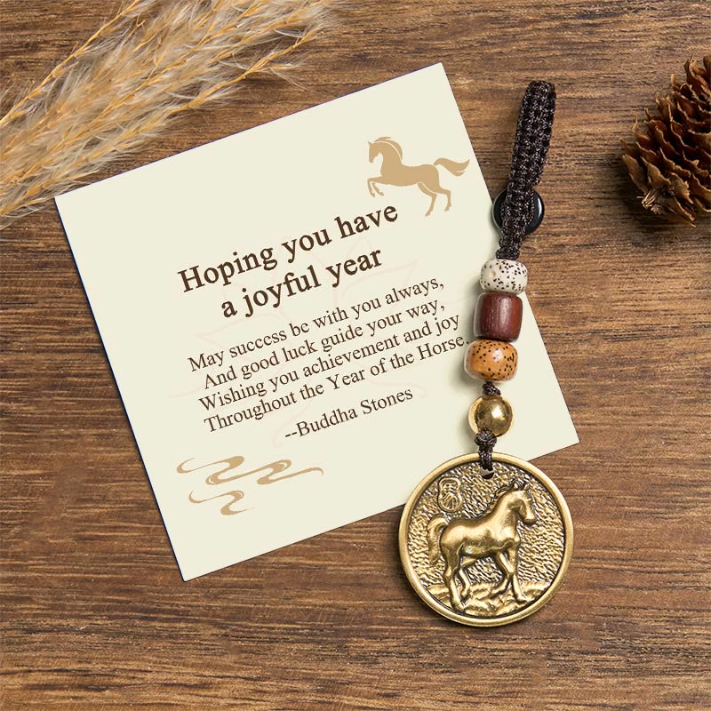 Nimara Ritual "Hoping You Have a Joyful Year" Year of the Horse Keychain Includes Gift Message Card
