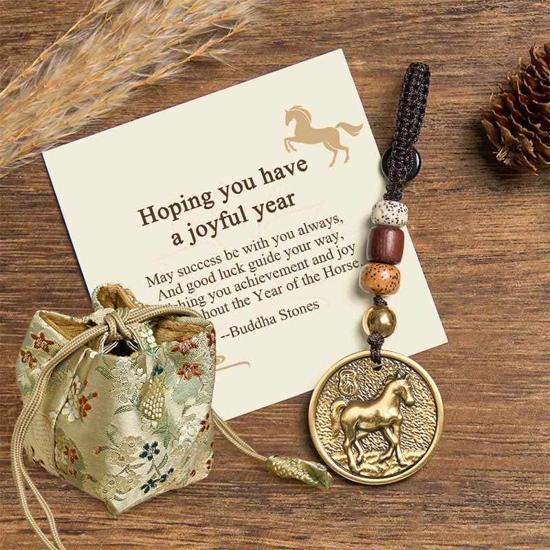 Nimara Ritual "Hoping You Have a Joyful Year" Year of the Horse Keychain Includes Gift Message Card