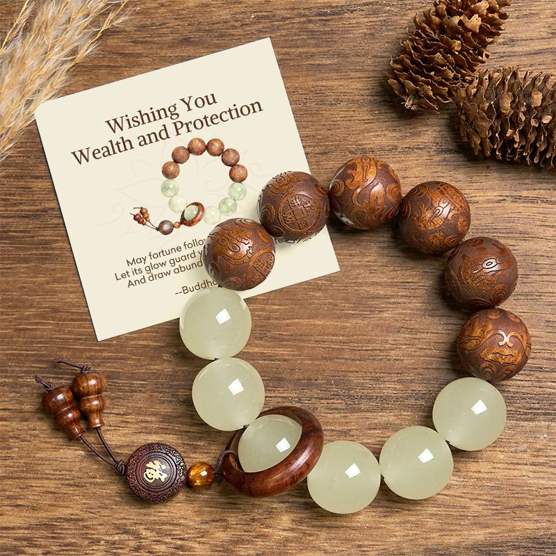 Nimara Ritual "Wishing You Wealth and Protection" Sappan Wood Bracelet Includes Gift Message Card