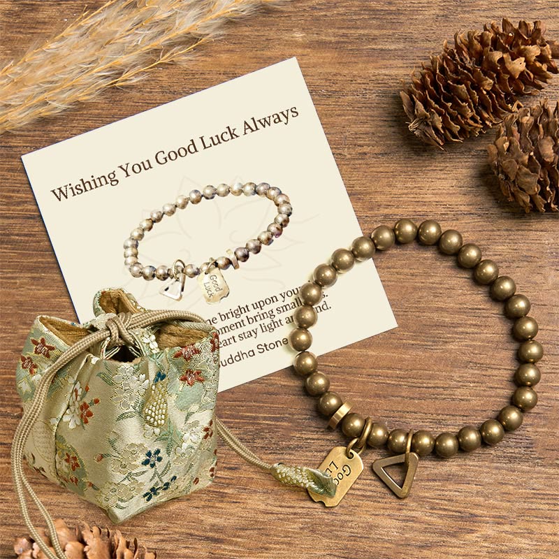 Nimara Ritual "Wishing You Good Luck Always" Pure Copper Brass Bracelet Includes Gift Message Card