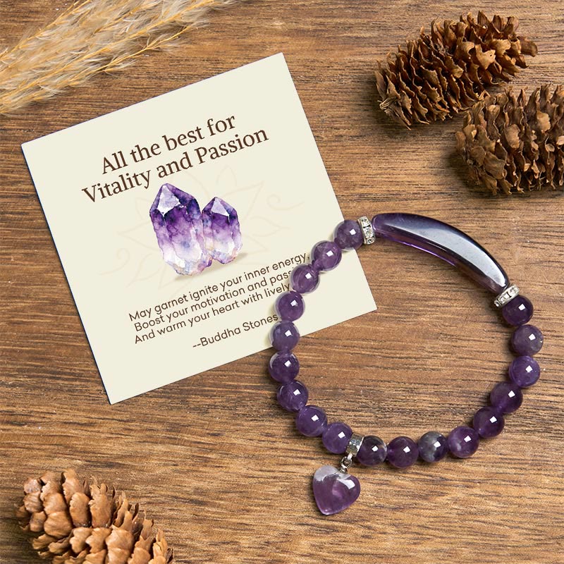 Nimara Ritual "All the best for Calm and Wisdom" Amethyst Love Bracelet Includes Gift Message Card