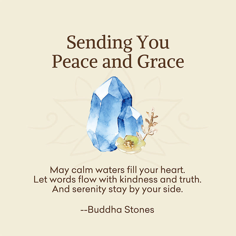Nimara Ritual "Sending You Peace and Grace" Blue Crystal Flower Bracelet Includes Gift Message Card