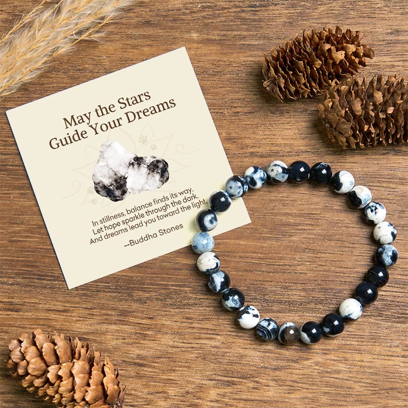 Nimara Ritual "May the Stars Guide Your Dreams" Orca Agate Bracelet Includes Gift Message Card