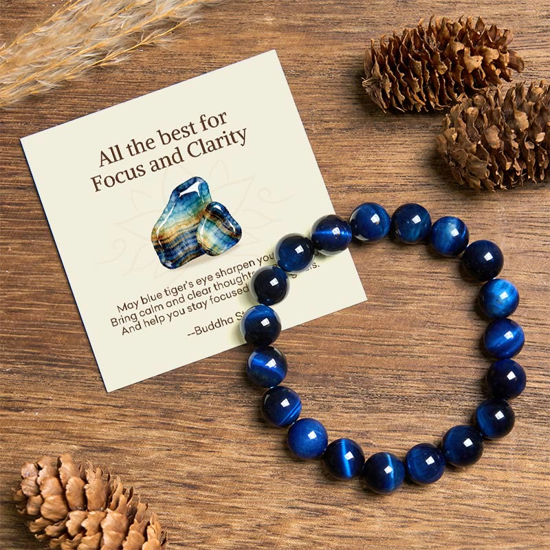 Nimara Ritual "All the best for Focus and Clarity" Tiger Eye Bracelet Includes Gift Message Card